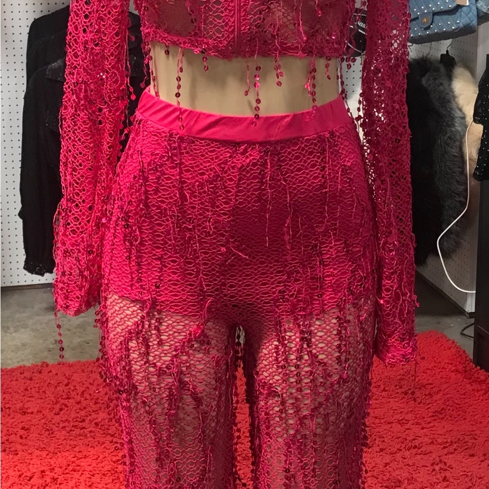 Sequins tussle two pieces set
